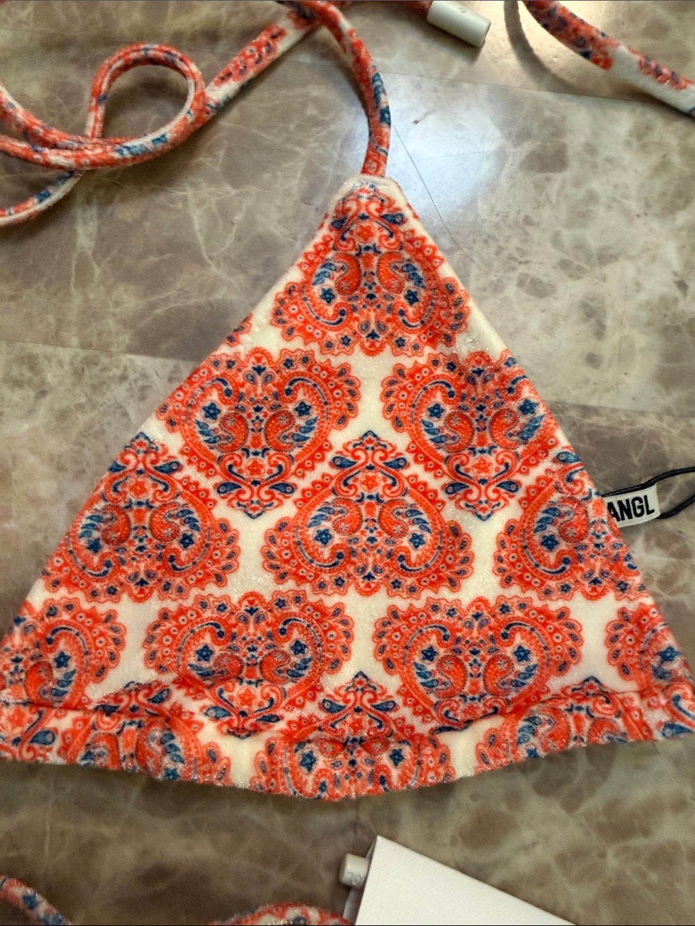 triangl swimwear Orange Paisley Print String Bikini - Picture 3 of 6